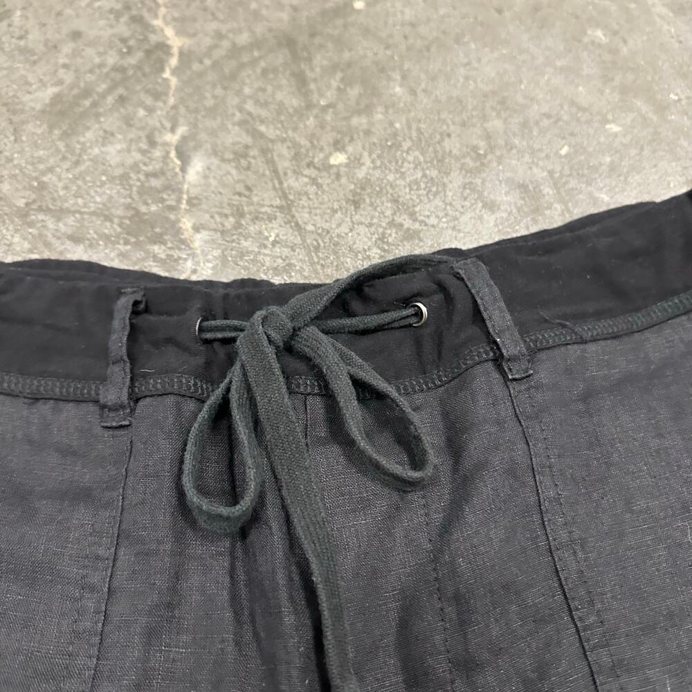 Mod Ref Linen Black Drawstring Shorts Sz M - image 4